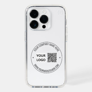 Custom QR Code , Logo and Text Stamp iPhone Case