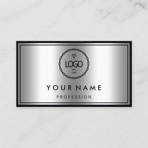 Custom QR CODE Logo Eyelashes Frame Silver Business Card