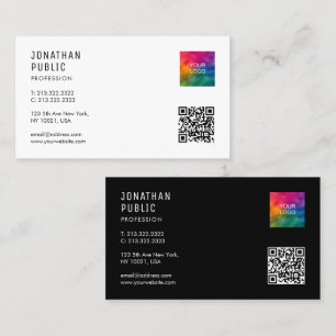 Custom QR Code Logo Modern Elegant Simple Template Business Card