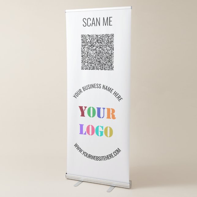 Custom QR Code Logo Name Website Promotional Retractable Banner (3/4)