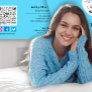 Custom QR Code Logo Social Online Shop Blue Business Card