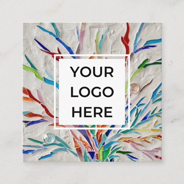 Custom QR Code Logo  Square Business Card (Front)