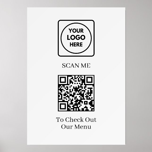 Custom QR Code Menu | Contactless Logo Display Holder (Front)