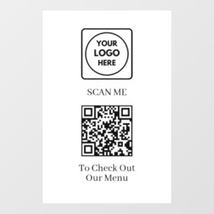 Custom QR Code Menu   Modern Contactless Display Wall Decal
