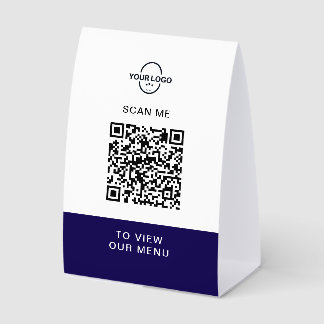 Custom QR Code Menu Stand | Contactless Restaurant Paper Table Tent