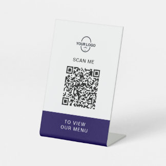 Custom QR Code Menu Stand | Contactless Restaurant Pedestal Sign
