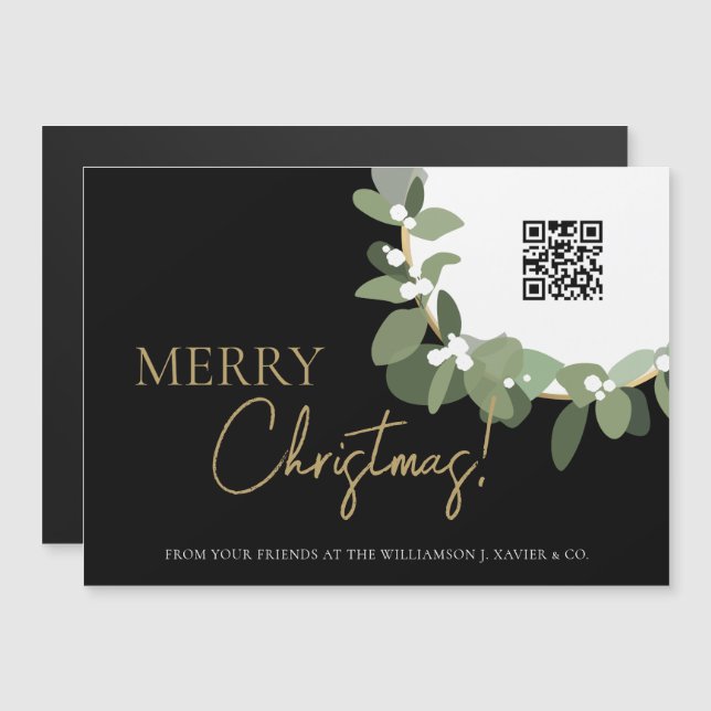 Custom QR Code Merry Christmas Corporate Message (Front/Back)