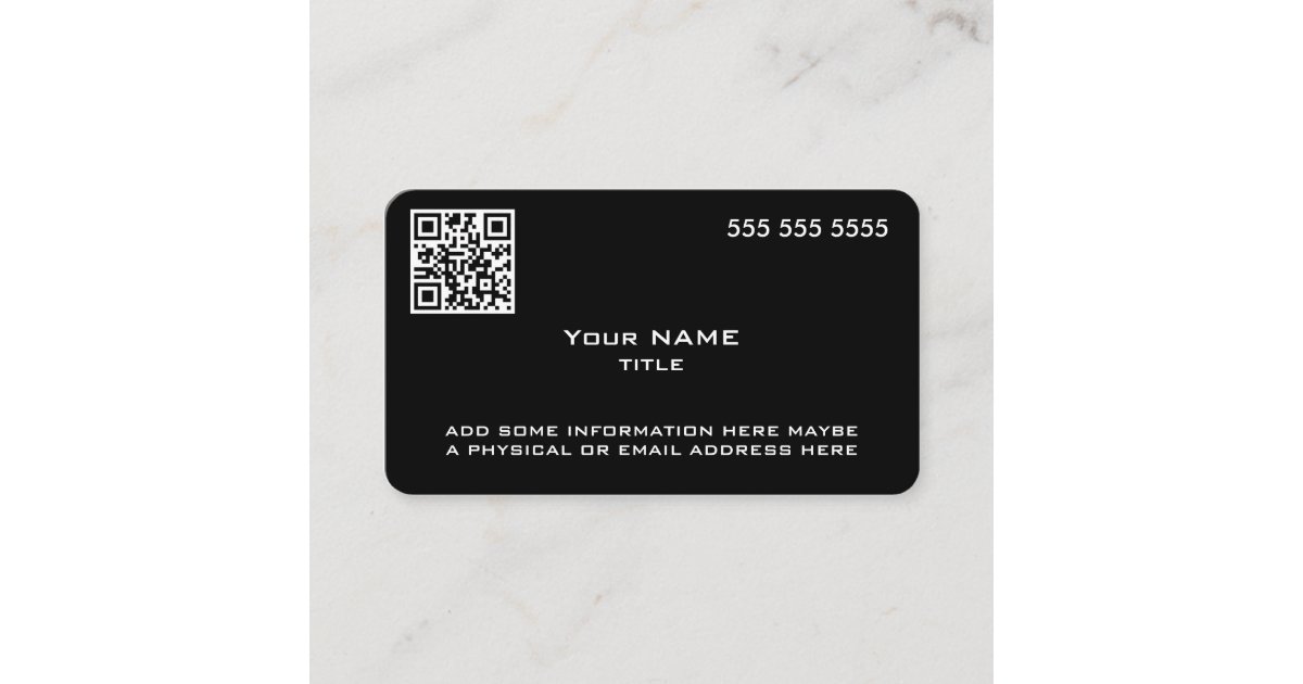 Custom QR Code Modern Black Business Card | Zazzle.com