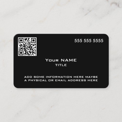 Custom QR Code Modern Black Business Card