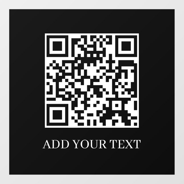 Custom QR Code | Modern Black Minimal Wall Design Decal (Front)