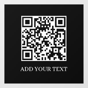 Custom QR Code Modern Black Minimal Wall Design Wall Decal