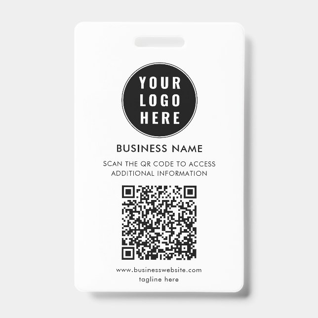 Custom QR Code Modern Business Logo Minimalist Badge (Front)