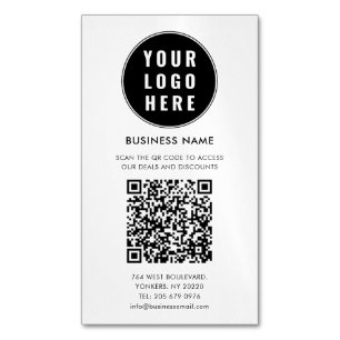 Custom QR Code Modern Logo Minimalist Business Card Magnet