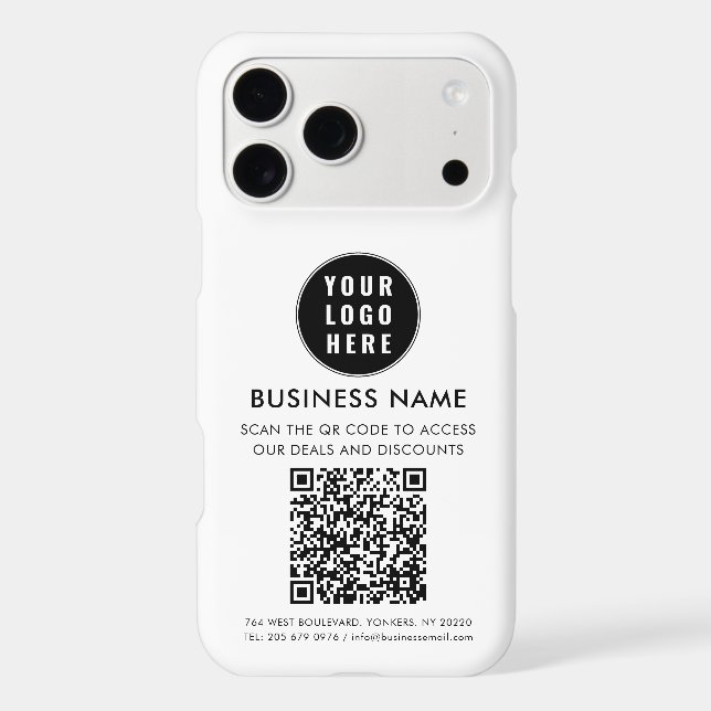 Custom QR Code Modern Logo Minimalist iPhone Case (Back)