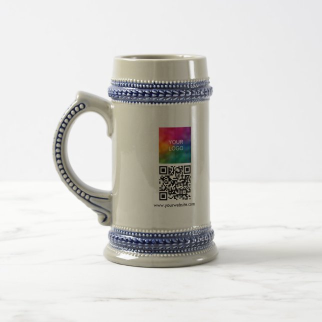 Custom QR Code Modern Template Upload Logo Beer Stein (Left)