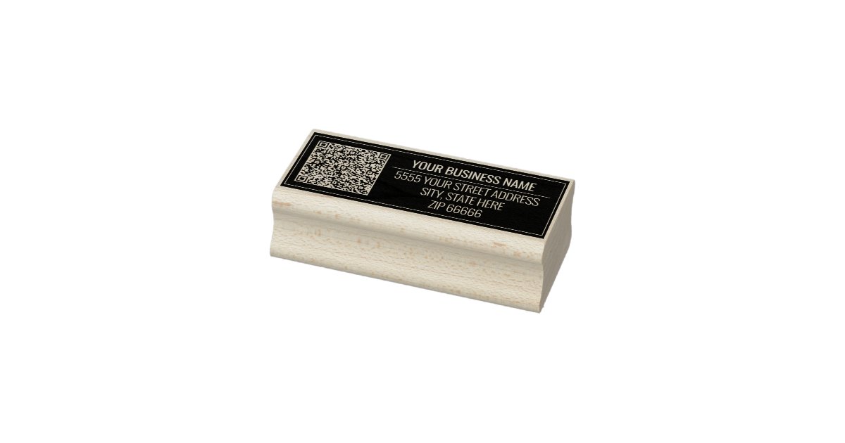 Rubber Qr Code Custom QR Code Name Address Color Rubber Stamp | Zazzle