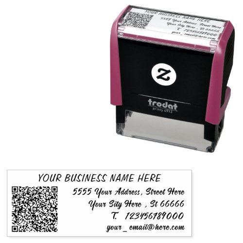 Custom QR Code Name Address Info Self_Inking Stamp