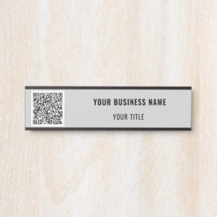 Custom QR Code Name Business Door Sign Template