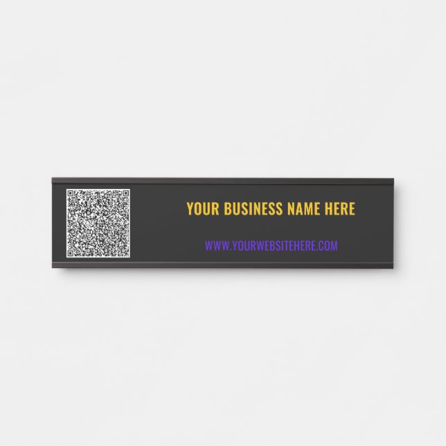 Custom QR Code Name Door Sign - Choose Colors (Front)