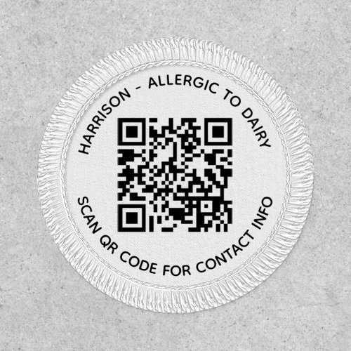 Custom QR Code name text contact info or photo Kid Patch