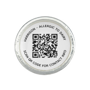 Custom QR Code name text contact info photo Ring