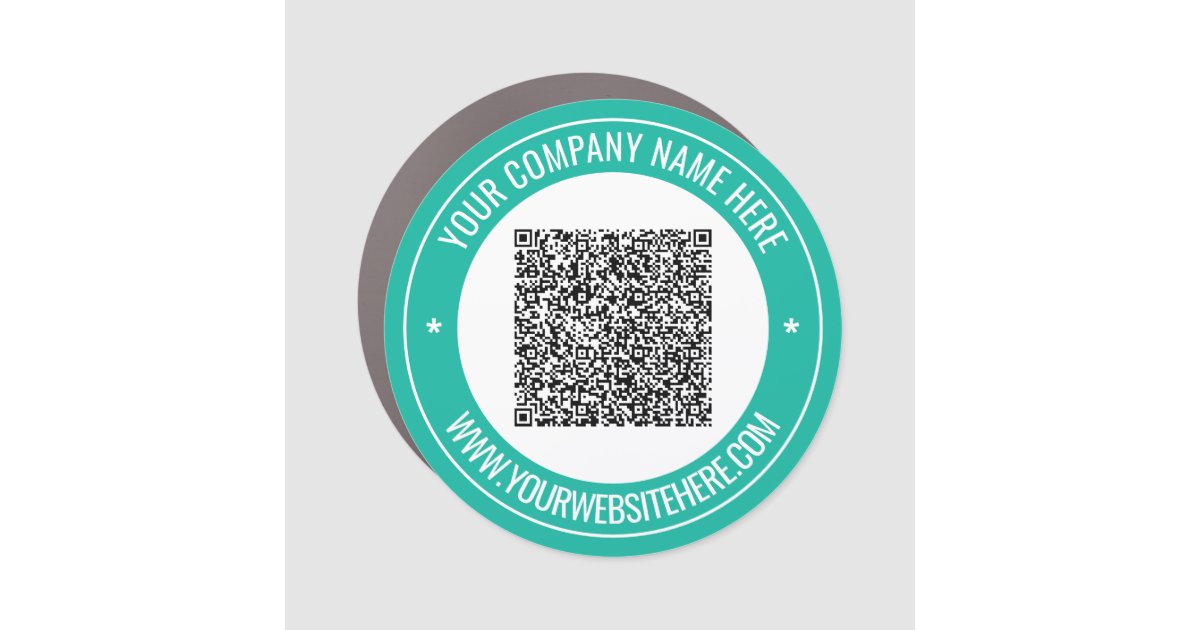 Custom QR Code Name Text Promotional Car Magnet | Zazzle