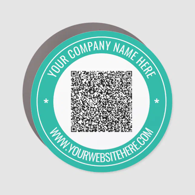 Custom QR Code Name Text Promotional Car Magnet | Zazzle