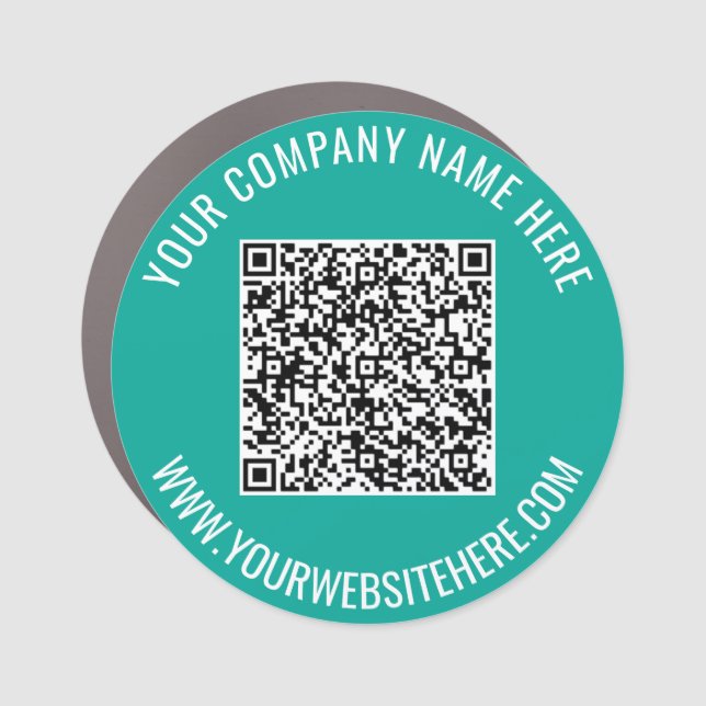 Custom QR Code Name Website Business Car Magnet (Front)
