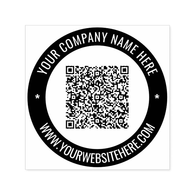 Custom QR Code Name Website Color Stamp Template (Design)