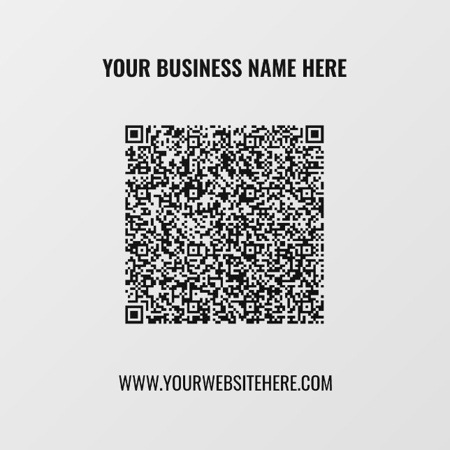 Custom QR Code Name Website Promotional Wall Decal (Front)