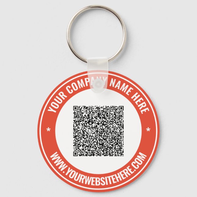 Custom QR Code Name Website Your Colors Keychain (Front)