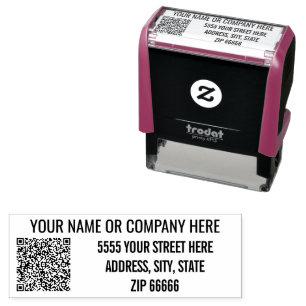 Custom QR Code or Photo Name Address Stamp Example