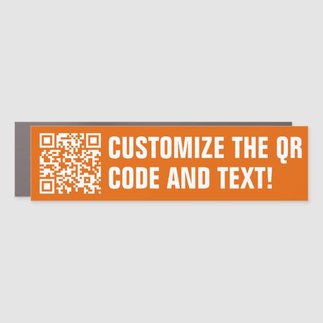Custom QR Code Orange Car Magnet (Front)