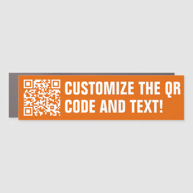 Custom QR Code Orange Car Zazzle