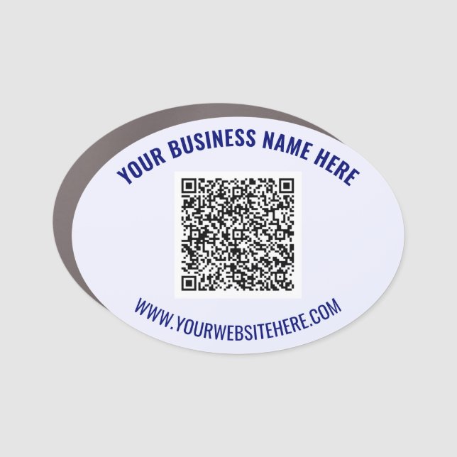 Custom QR Code Oval Business Car Magnet Template (Front)
