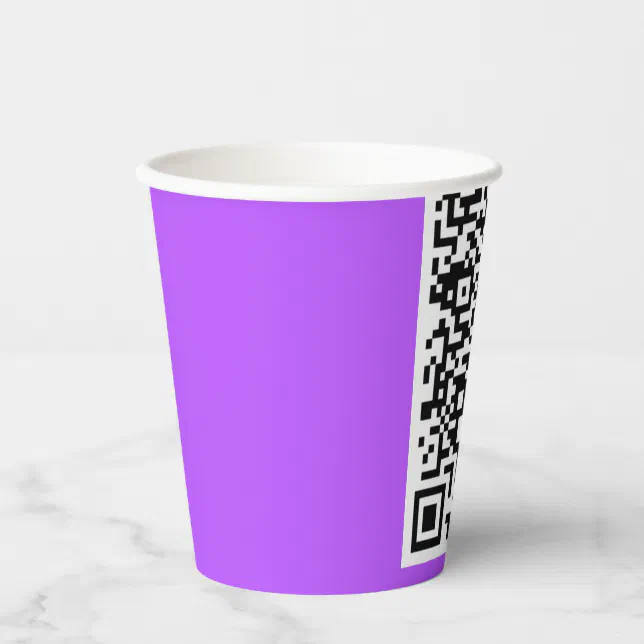 Custom QR Code Party Paper Cups Choose Your Colors | Zazzle
