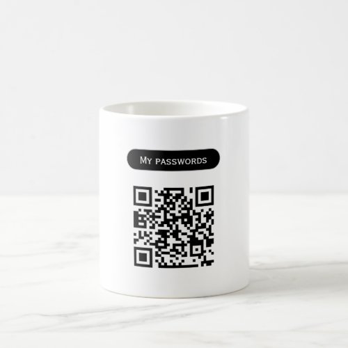 Custom qr code passwords scan simple office Mug