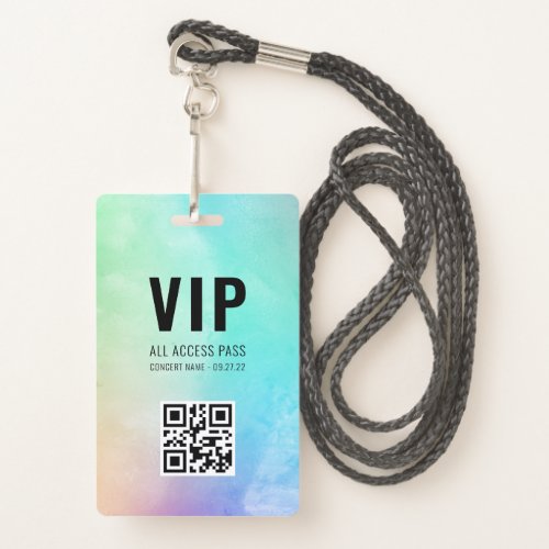 Custom QR Code Pastel Rainbow VIP All Access Badge