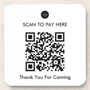 Custom QR Code Payment Business Coaster