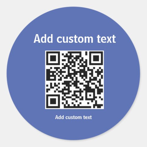 custom QR code personalize website Classic Round Sticker