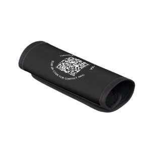 Custom QR Code personalized contact Info ID black Luggage Handle Wrap