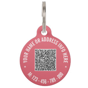 Custom QR Code Phone Text Your Pet ID Tag Template