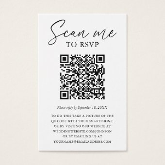 Custom Qr Code Photo Wedding Rsvp Card 