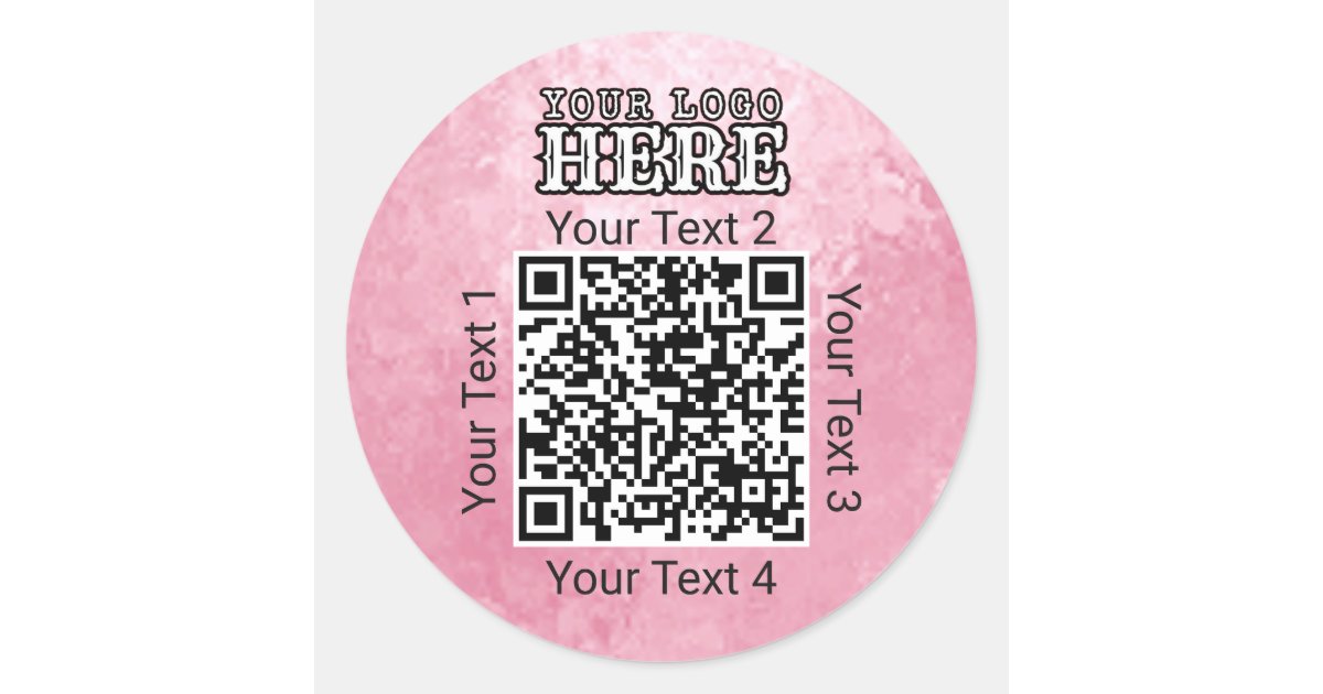 Pink Qr Code Generator Custom QR Code Pink Business Logo Branding Classic Round Sticker | Zazzle