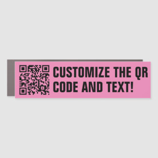 Custom QR Code Pink Car Magnet
