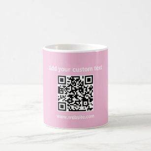 Custom Qr code pink minimalist coffee tea Mug