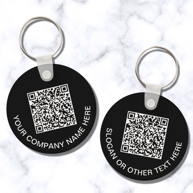 Custom QR Code Promotional Black Keychain (Creator Uploaded)