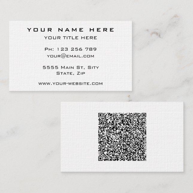 Custom QR Code Promotional Business Cards Example (Front/Back)