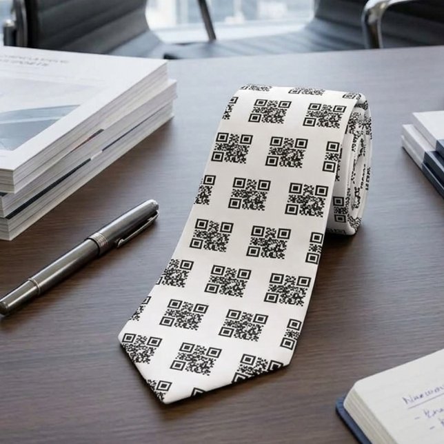 Custom  Qr Code Promotional Pattern  Neck Tie (Creator Uploaded)