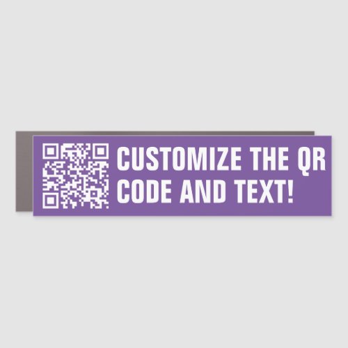 Custom QR Code Purple Car Magnet